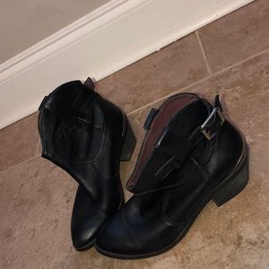 learher with leather soul booties